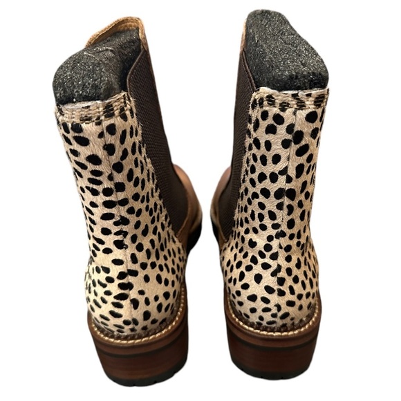 Vintage Havana Cognac/Leopard print boots with real calf fur size 7 - Picture 3 of 9
